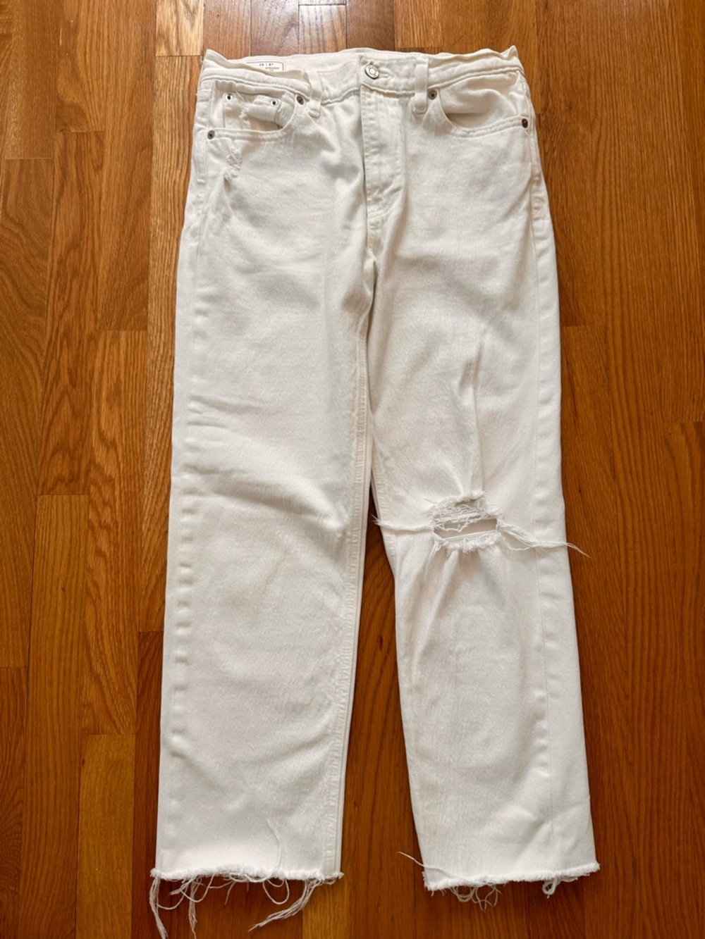 GAP White High Rise Cheeky Straight-Leg Jeans